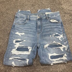 Distressed american eagle jeans